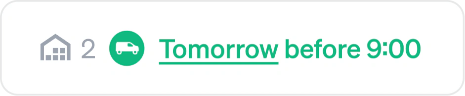 Two in your own stock, delivered tomorrow before 9:00